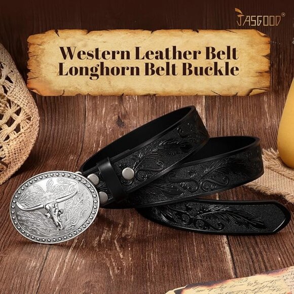 Western Belt Cowboy Belts for Men Women, Cowgirl Western Country Leather Belts - Picture 1 of 6